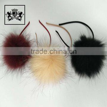 2017 Sweet Lovely Accessories Child Raccoon Fur Pom Pom Headband