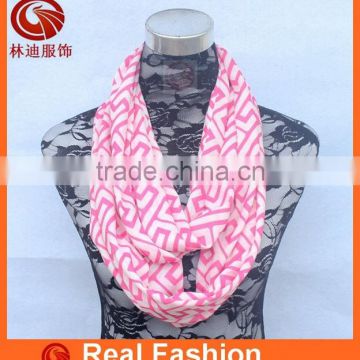 Greek key printed fashionable viscose infinity scarf