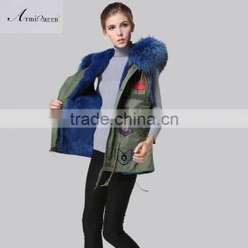 Facotory Price Fashion Fully Blue Collar Fur Vest ,winter Felman Short Fur Coat/gillet With Badge photo-6