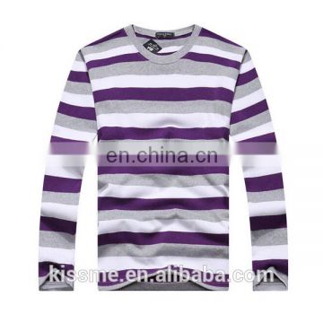 Multi color stripe long sleeve mens polo t shirts for mens