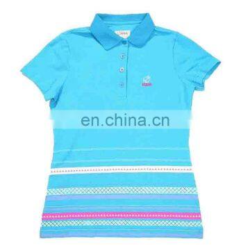 Custom hight quality stripes ladies polo shirt design