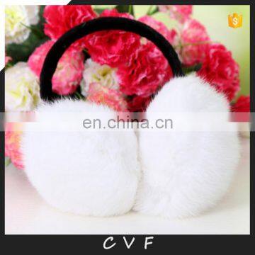 Fashion rabbit fur ear muff factory directly supply real fur winter ear muff