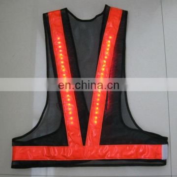 2016 Popular New LED Safety Vest with Hi-Vis Reflective Tape and Velcor