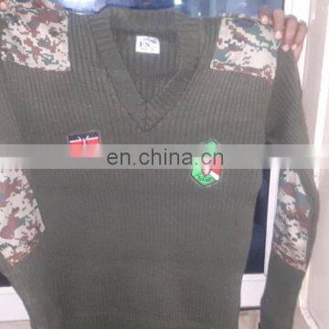 Military Sweater With Camouflage Patches photo-3