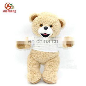 custom cute mini plush teddy bear with t shirt for sublimation for company sourvenirs