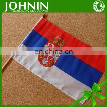 cheap polyester national hand serbia flag for outdoor advertisement