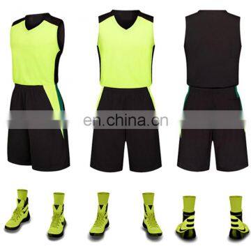 Yellow Color Mix Black School Men Basketball Jersey photo-5