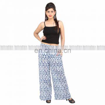 Floral Print Loose Beach Boho Vintage Style Trousers Straight Wide Leg Long Unisex Yoga Aladin Style Palazzo Pants