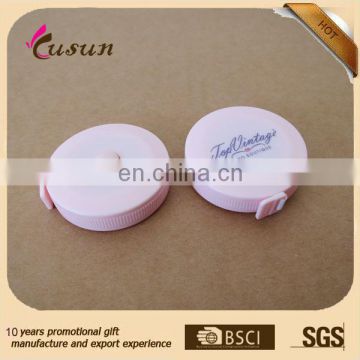 Printing LOGO promotional Plastic Retractable Mini Round Tape Measure