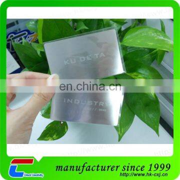 Laser cut metal business card/metal credit card/metal business cards china