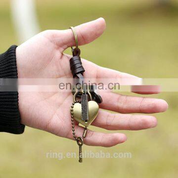 Wholesale Gifts for Men Heart Shaped Lock With Key Vintage Punk Keychain photo-3