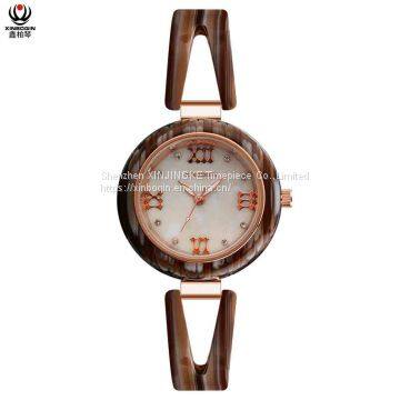 XINBOQIN Manufacturer Custom LOGO Latest Model Modern Lady Fashion Brand Luxury Waterproof Acetate Watch photo-2