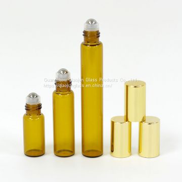 Wholesale 5Ml Perfume or Essential oil Glass Roll On Bottle with Black/Gold/Sliver Cap