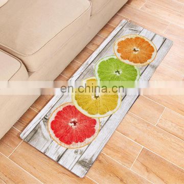 i@home new design custom fruit and vegetable print nylon non slip Woven kitchen floor mats