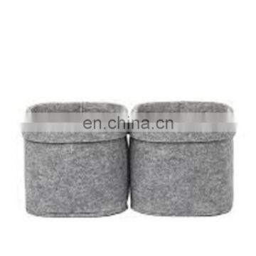 Grey Felt Organizing Basket