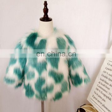 New autumn and winter Kids Fashion fur coat Girl's colorful Faux Jacket