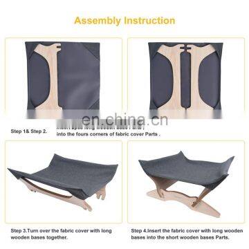 Cat Hammock Pet Cots for Small Animals Detachable Wooden Frame Square Hanging Cat Sofa Sleeping Bed photo-2