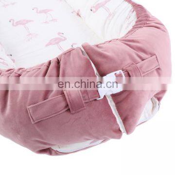 100% Cotton Newborn Portable Crib Baby Nest Sleeping Bassinet for Bed Portable Baby Lounger photo-4