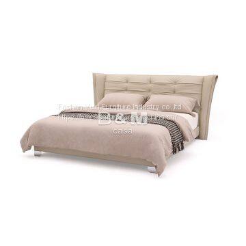 Bed With Unique Headboard Modern Leather King Size Bed OEM Modern Leather Queen Size Bed Leather Beds for Sale