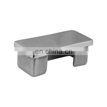 Glass railing hardware end cap slot tube fitting