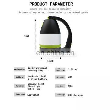 DDP Shipping 2021 Hot Multifunction Portable Outdoor Usb Rechargeable Emergency Led Camping Lamp Light Table Lamp photo-7