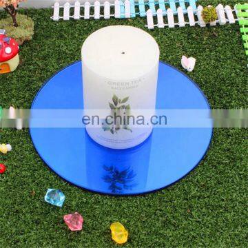 Decorative Beveled Edge Mirror Candle Plate photo-2