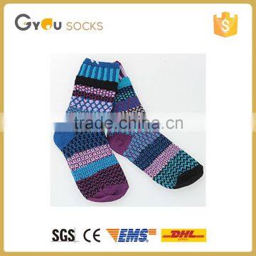 Newest fashion printed women sock stripes hot women tube stance socks