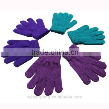 Wholesale solid color acrylic gloves children gloves finger gloves