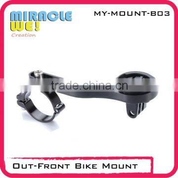 CNC Machining Adjustable Length Out Front Bike Mount for Garmin Edge