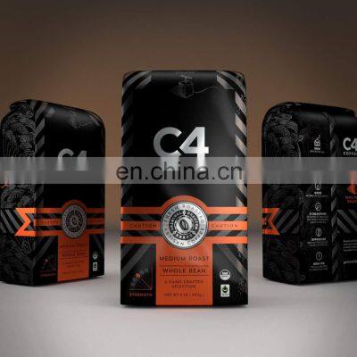 China Supplier Coffee Bean Bag Resealable Gravure Printing Back Seal With Side Gusset