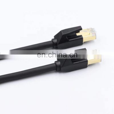 Gold plated sftp cat7 ethernet cable patch cord flat rj45 3m 25ft 100ft cat 7 plug network cable