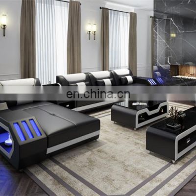 Latest design U shaped sectional leather sofa Modern living room sofa