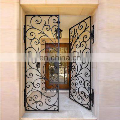 beautiful antique security double  front doors wrought iron fence gate