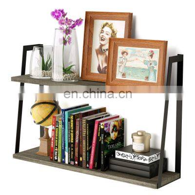 Wall Shelf Hanging Storage Furniture Metal Antique Industrial Vintage Rustic Solid Wood Mounted Floating Wall Shelves For Wall