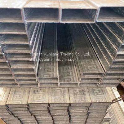 Yunnan Q235 square tube wholesale hot dip galvanized square tube 40 * 80 * 3 square tube Kunming sales square tube