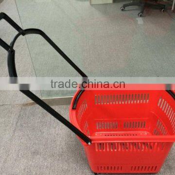 Shopping Basket with Wheels flexible garden plastic basket with handle