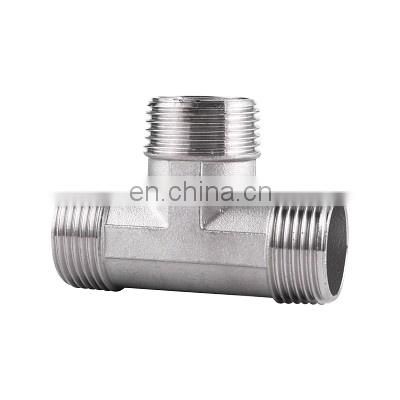 Stainless steel Tee Plumbing Sanitary Fittings Male TEE bsp pipe fittings