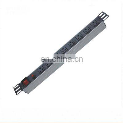 1U PDU Rack Mount Power Distribution Units, 110-250V/16A 8 Outlets Nema 5-20R Switched PDU