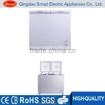 Commercial top open double solid door deep chest freezer