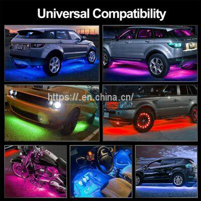 New Design Flowing Color RGBIC Flexible APP Remote Control Car Underglow Underbody System Neon Car LED Strip Light photo-3