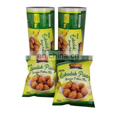 Custom Printed Food Packaging Potato Chips Nuts Snack Bag Heat Sealing Plastic Film Rolls Kemasan Roll Film Snack