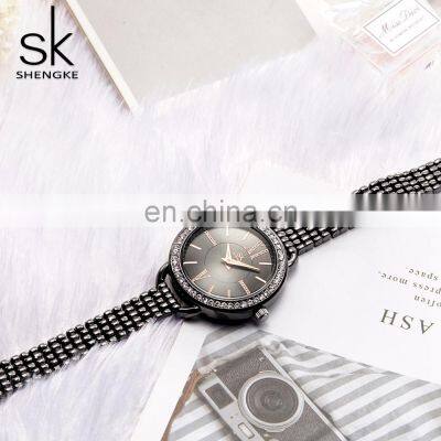 SHENGKE K0089L Light Luxury Feminine Watchs Noctilucous Big Needle Hand Watchs Classic Quartz Bracelet Watch photo-4