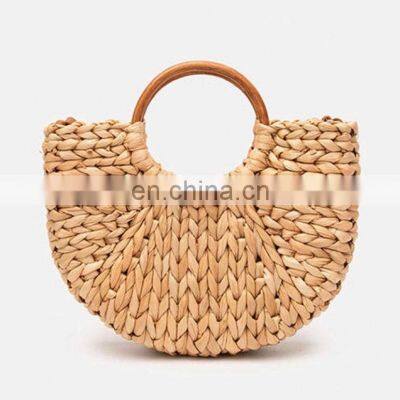 Mini Half Moon Straw Bag Water Hyacinth Crossbody Bag New Arrival Beach Bag Wholesale photo-3