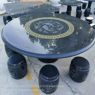 Marble Round Table, Stone Table, Stone Stool, Garden Landscape, Stone Carving Decoration, Various Shapes, Rest and Dining Table photo-3
