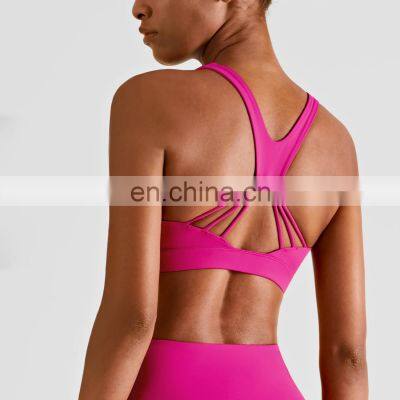 New Design Nude Feeling Sexy Yoga Bra Gym Sports Wear Bra Fitness Yoga Bra Top Fashional Women Crop Top