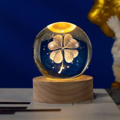 3D Creative Crystal Ball Desktop Night Light Led Crystal Ball Lamp Table Lamp Home Decor Night Lights