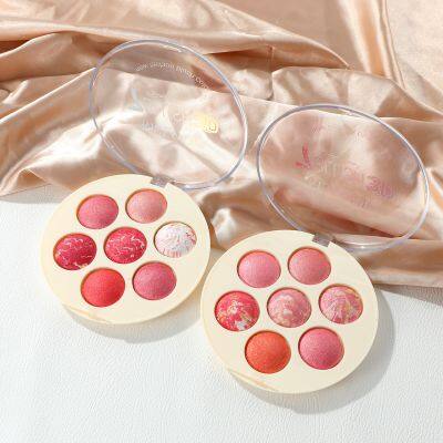 OEM/ODM Make up Blusher Powder Cheeks 7 Color Palette Facial Cosmetics Blusher Face Red Powder photo-3