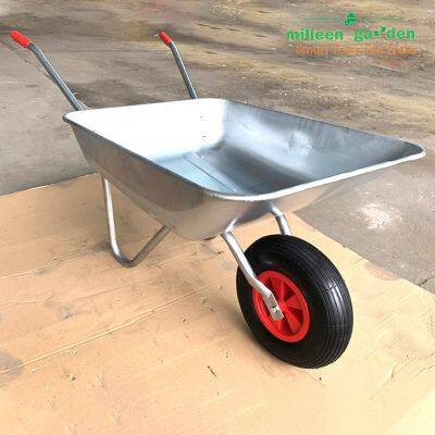 Galvanized Tray Wheel Barrow 85 Liter of Garden Trolley
