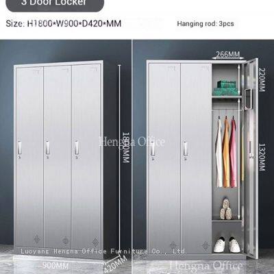 Industrial Staff Changing Room Locker With Durable Corrosion-Resistant Hinge: Durable 201/304 Steel With Key Lock & Hanging Rod photo-3