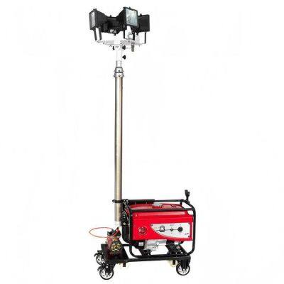 omnidirectional mobile floodlight work lamp with liftable function, gasoline/diesel generator for emergency rescue and disaster relief